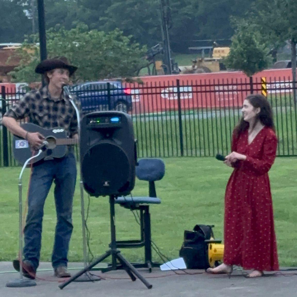 The two of us singing for the Sacred Heart feast 2025 (#Rickbloodsarelegitfire...bruh)