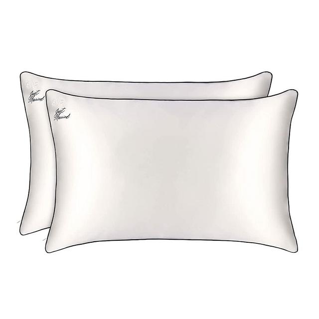 Slip Pure Silk Just Married Queen Pillowcase Set, Bridal Collection - Slipsilk Difference Highest Grade Pure 22 Momme Mulberry Silk Pillowcase - Anti Aging, Anti Sleep Crease, Anti Bed Head (2 Count)