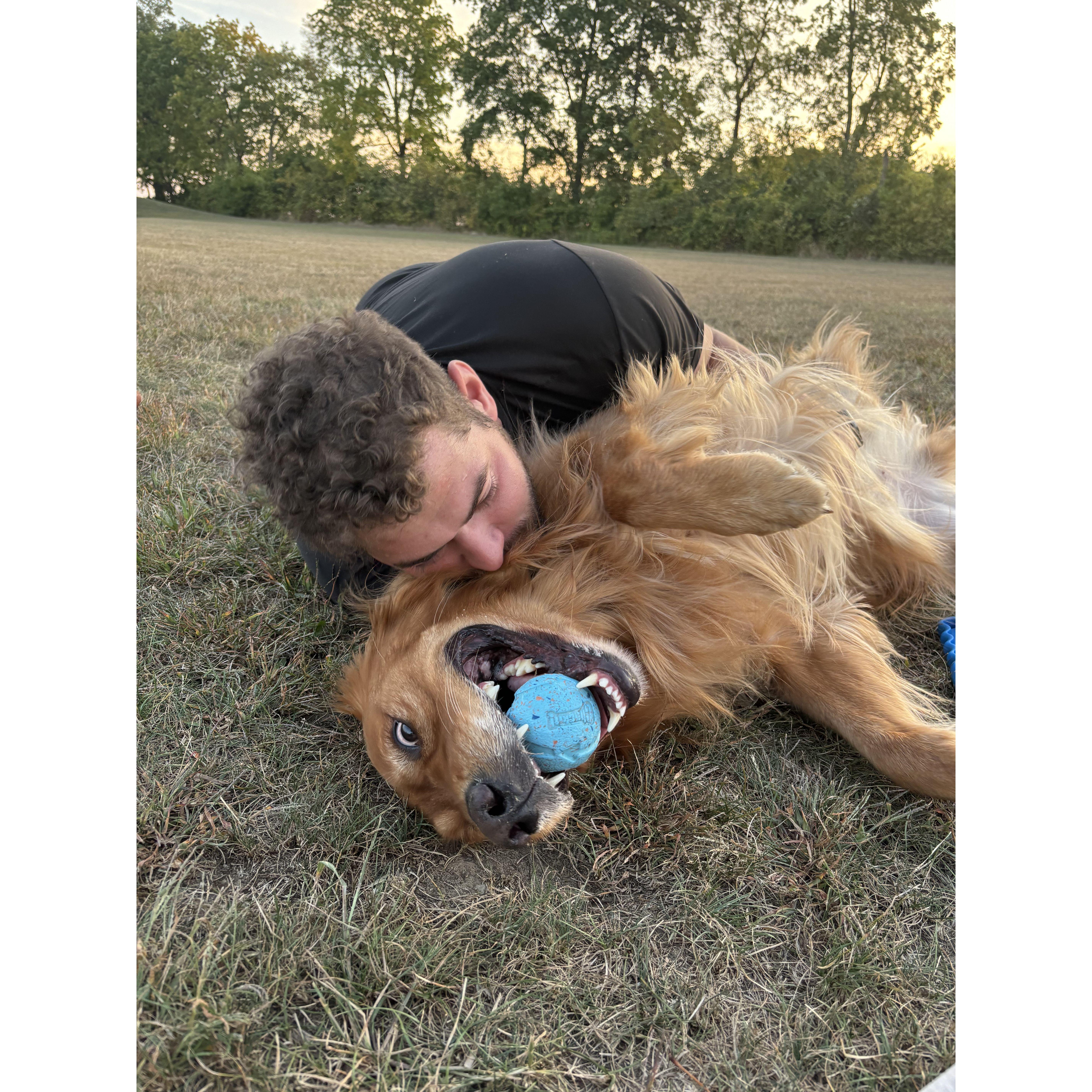 One of many fun days at the local park with Bear!