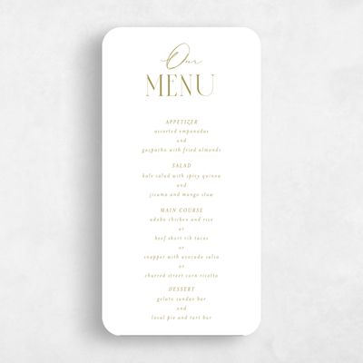 Green Rounded Wedding Menu - Portsmouth