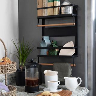 Metal Magnetic Organizer with Paper Towel Holder