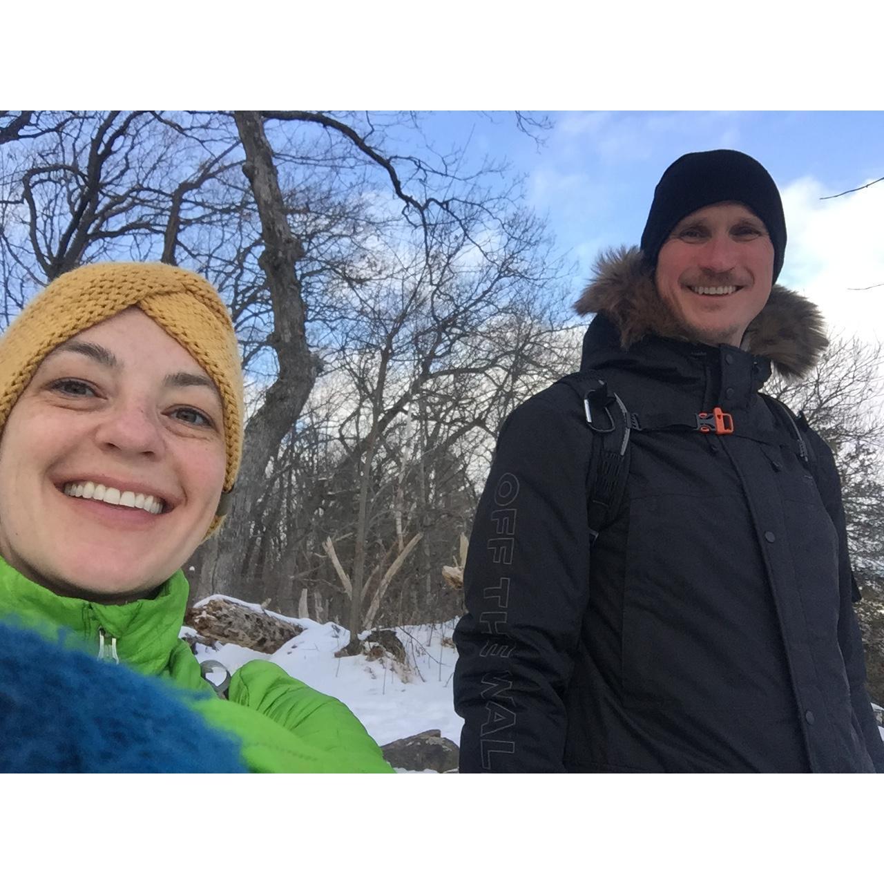 John and Jenny hiking in LaCrosse