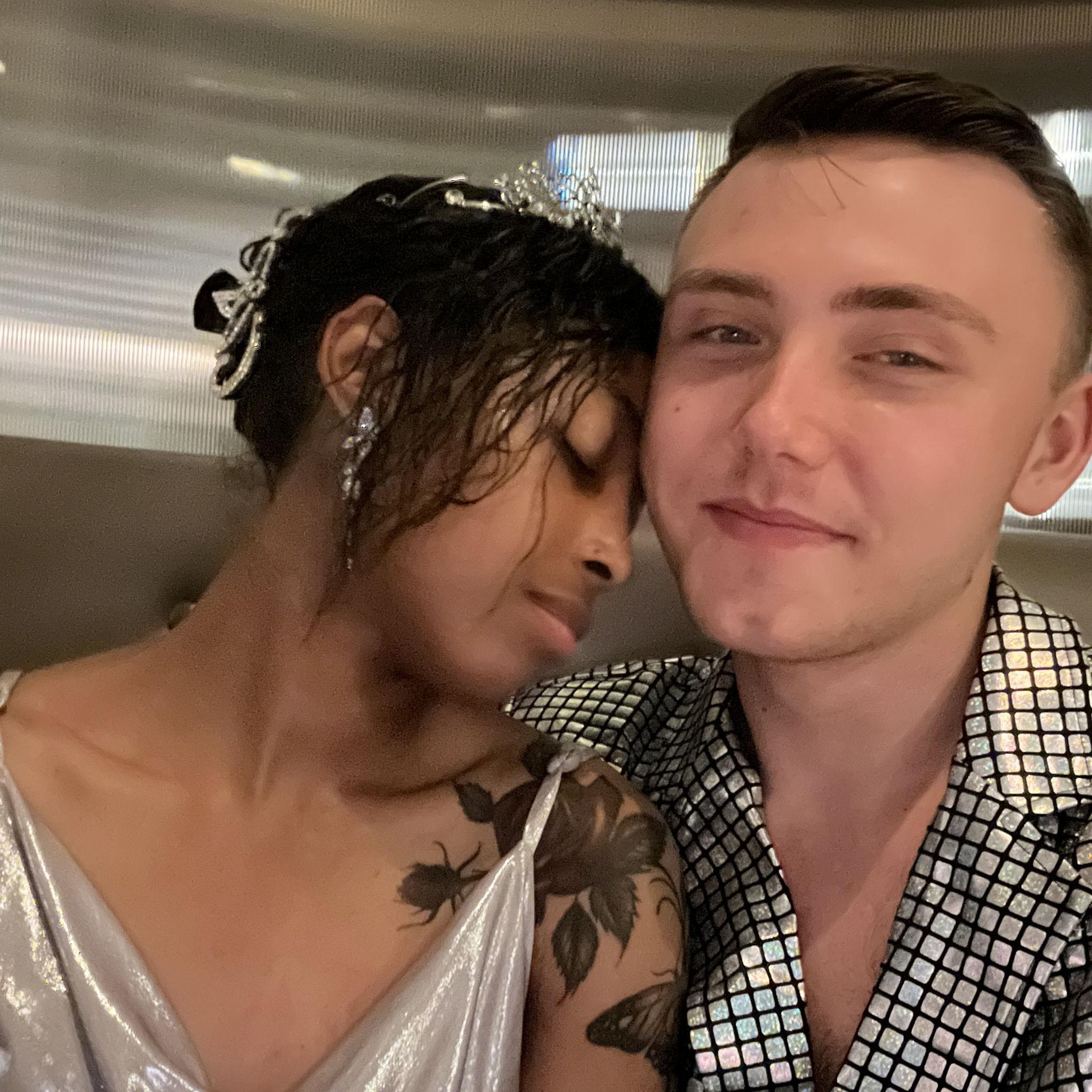 At a very special restaurant after Riley proposed.