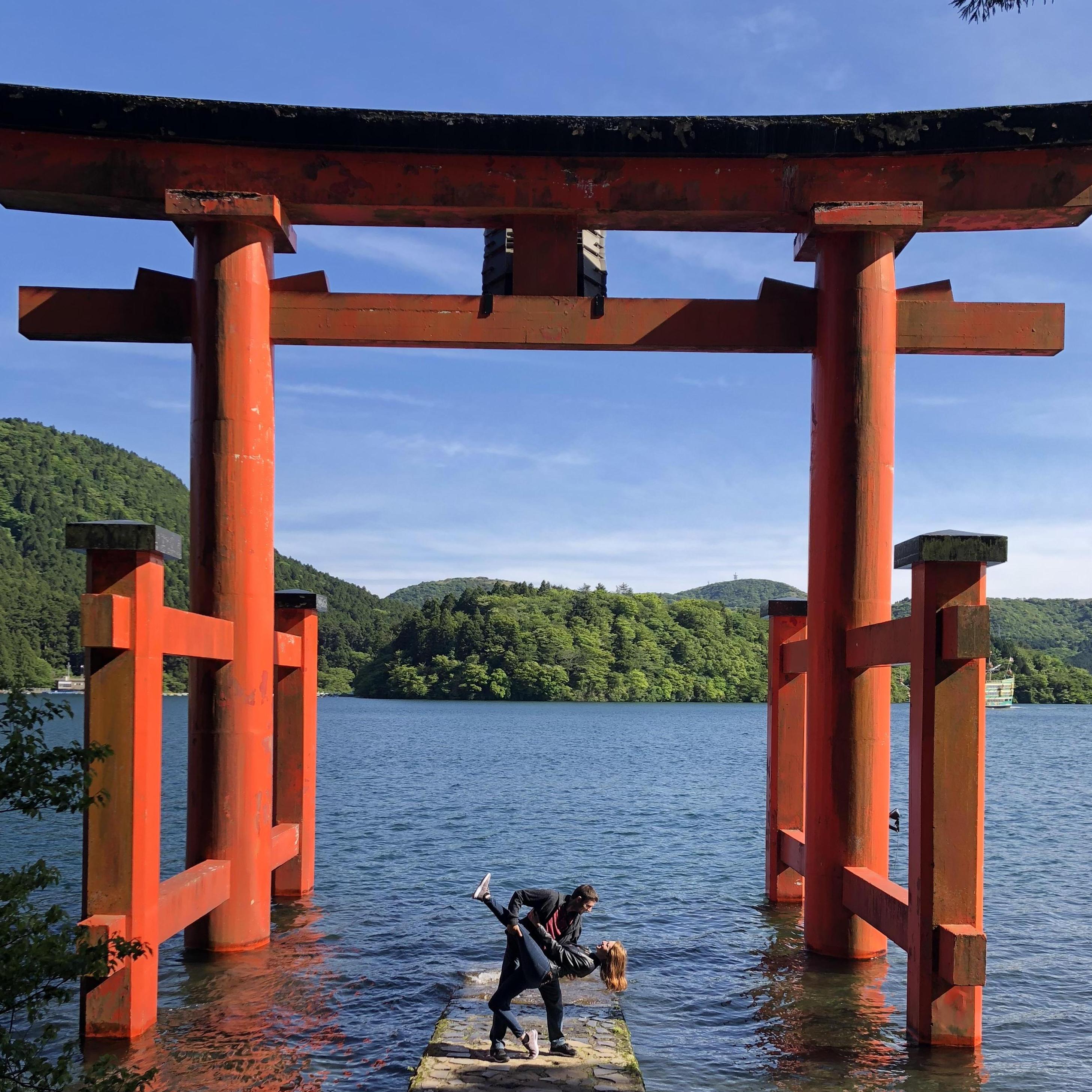 Torii gate at Lake Ashi, Hakone Japan