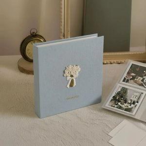 Hand Embroidered Photo Album With Sleeves, Personalized Photo Album, Anniversary Gift, Unique Photo Album, Flower Embroidered Photo Album. - Design 25, 10x15cm (200 photos)