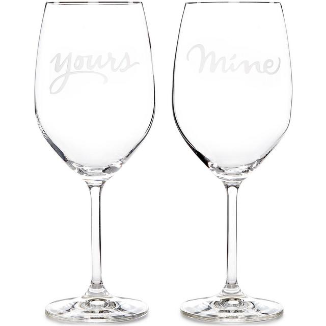 kate spade new york Two of a Kind Yours & Mine Wine Glasses, Set of 2
