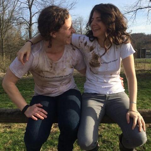 Julia with our dear friend and officiant, Katie, April 2015.