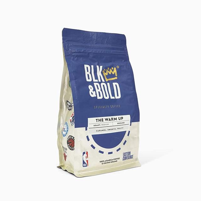 BLK & Bold | Officially Licensed NBA Special Edition Coffee | The Warm Up Blend | Medium Roast | Ground Coffee | 12 oz Eastern Conference Bag