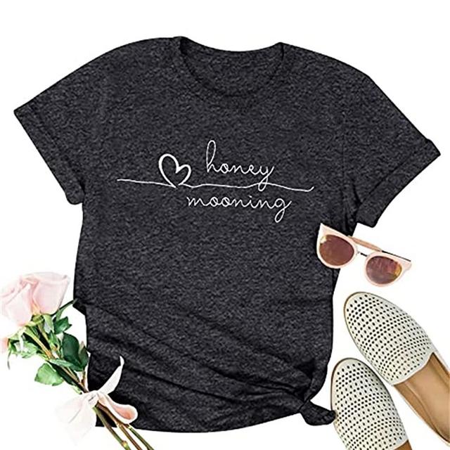 Honeymoon Shirt Women Bridal Shower Gift Shirts Team Bride Shirts Engagement Announcement Vacation Party Tees