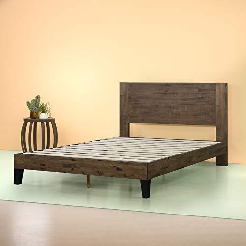 Zinus Tonja Platform Bed / Mattress Foundation / Box Spring Replacement / Brown, King