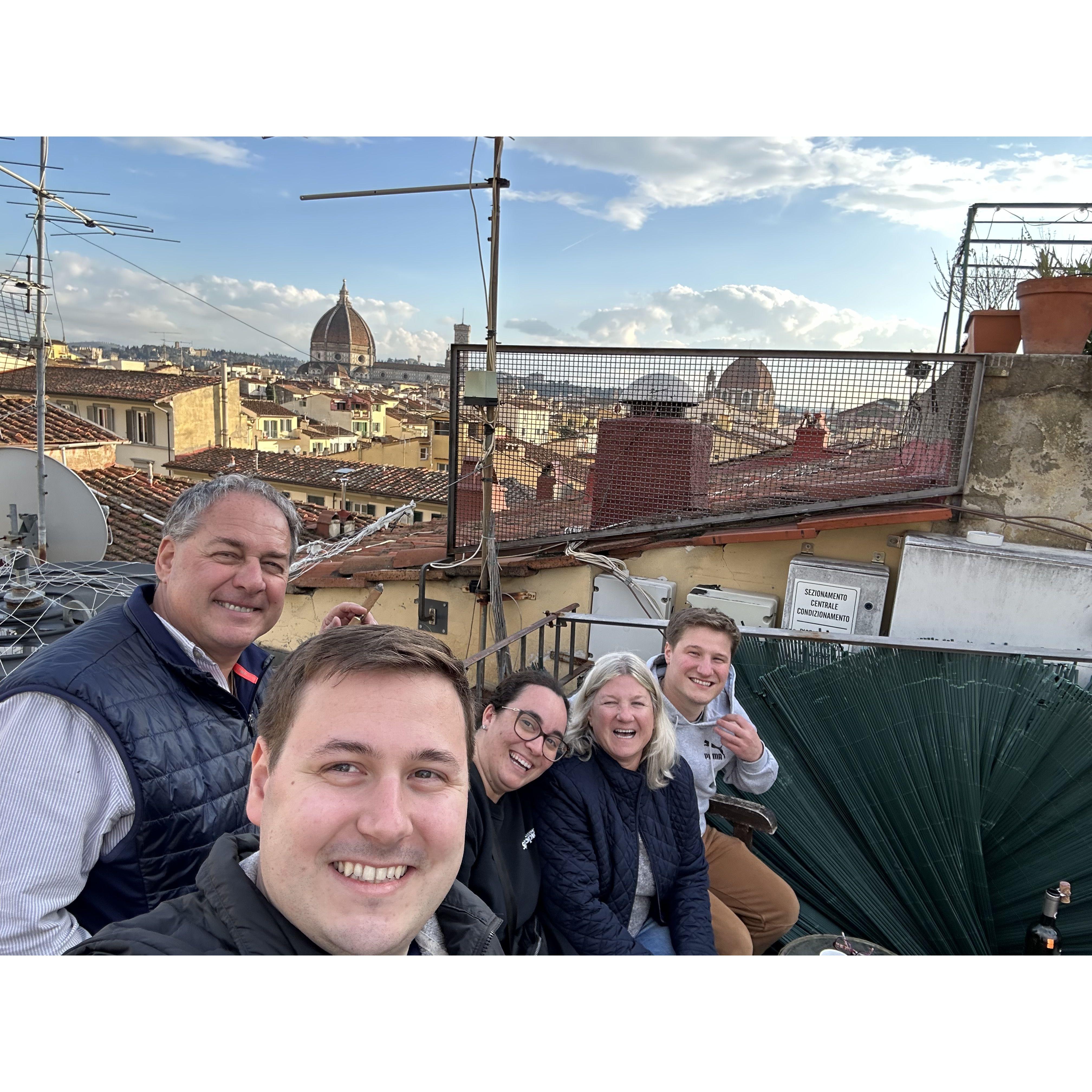 The roof deck at our hotel in Florence, Italy hours before we got engaged