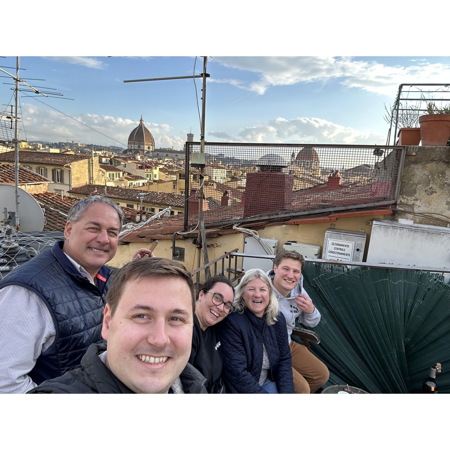 The roof deck at our hotel in Florence, Italy hours before we got engaged