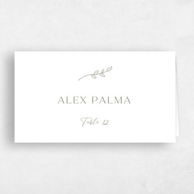 White Wedding Place Card - Oakbrook