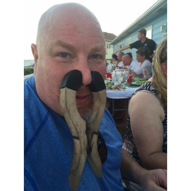 Marc being his usual self at his son's wedding.