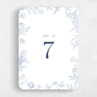 Blue Rounded Wedding Table Number - Daphnel