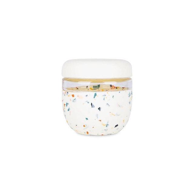 W&P Porter Seal Tight Glass Food Storage Container with Lid, Terrazzo Cream 24oz, Leak & Spill Proof Meal Prep Container, Microwave & Dishwasher Safe, Borosilicate Glass