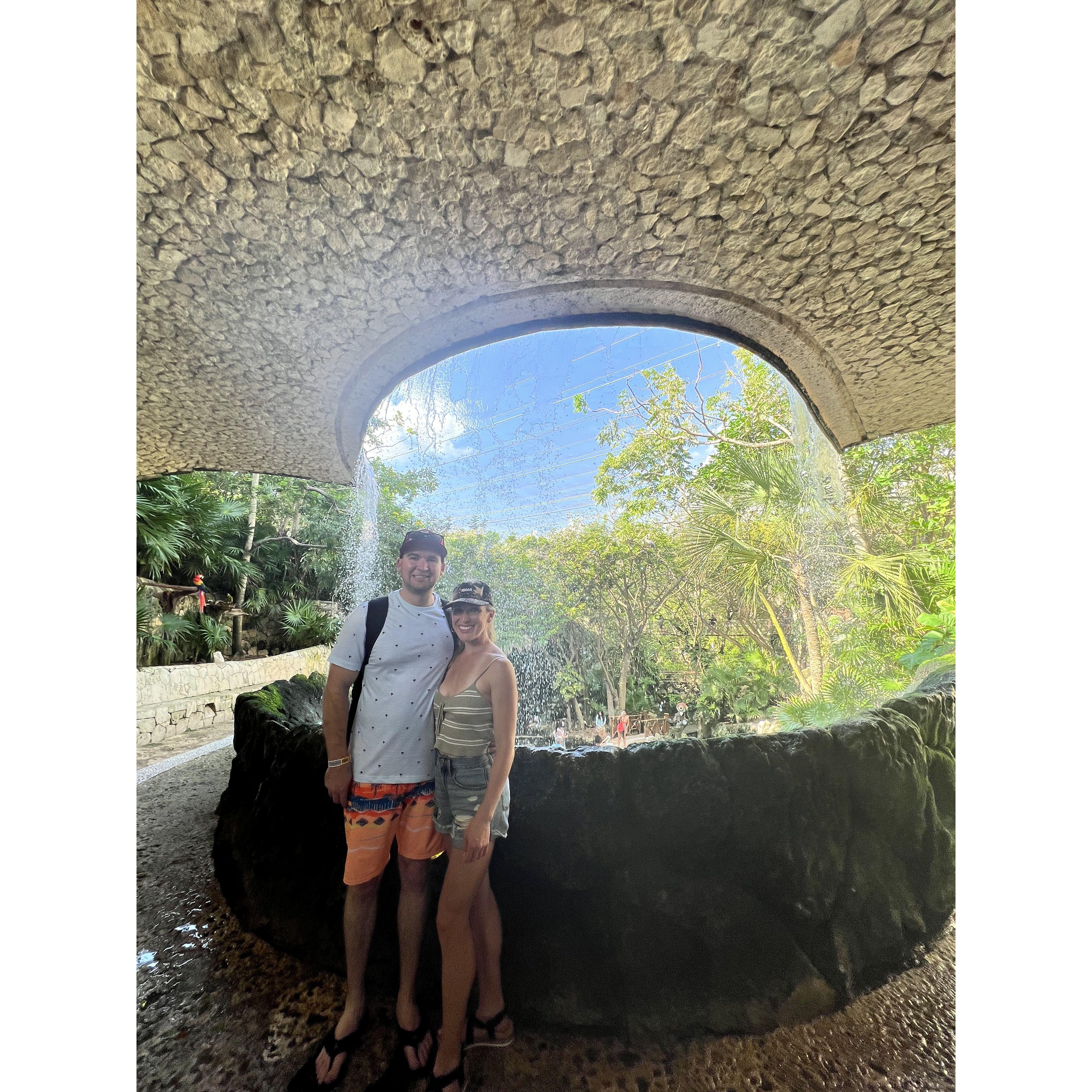 We love chasing waterfalls. Xcaret Park, Cancun 2022