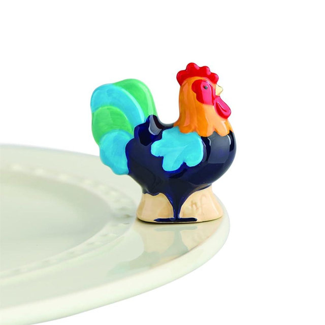 nora fleming Cock a Doodle Doo (Rooster) A267 - Hand-Painted Ceramic Holiday Décor - Spring Minis for the Home and Office