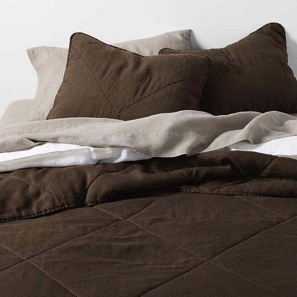 EUROPEAN FLAX™-Certified Linen Deep Brown Full/Queen Quilt