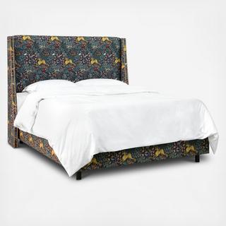 WIngback Bed with Nailbuttons