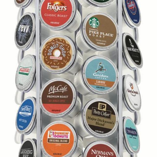 Keurig 36ct K-Cup Pod Storage Carousel Keurig Coffee Pod Storage Carousel, Holds and Organizes 36 K-Cup Pods, Chrome