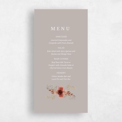 Greige, Grey Wedding Menu - Monahan
