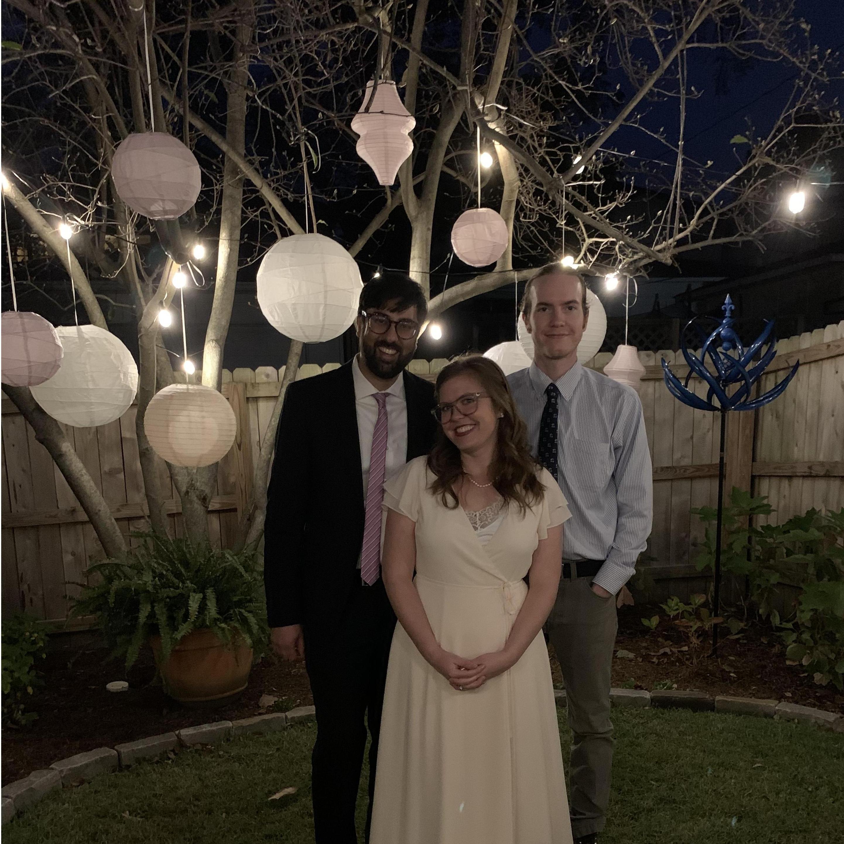 Mohammed Ali, Laura, and the bride's brother, Jackson