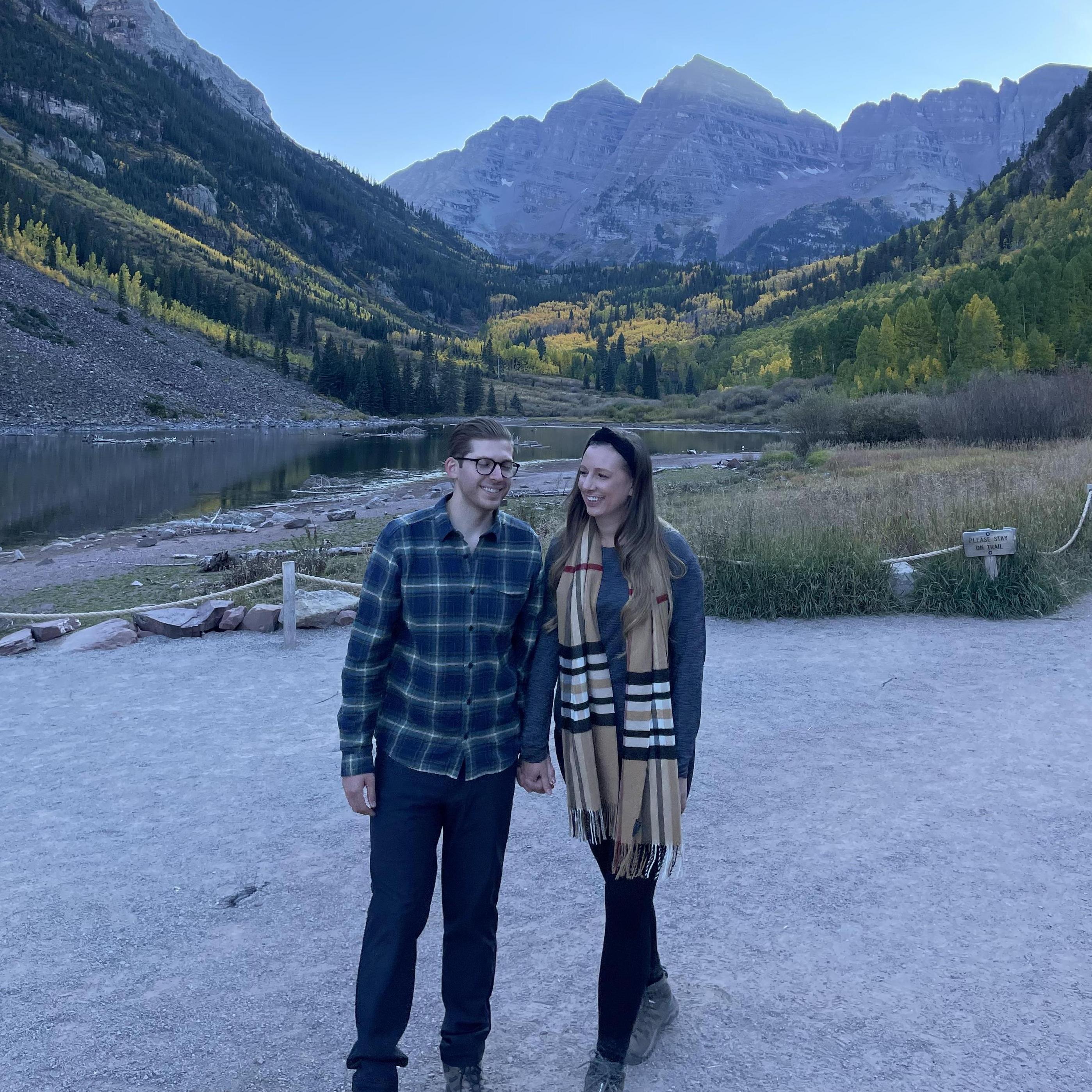 The proposal day at Maroon Bells in Aspen, Colorado. September 2021