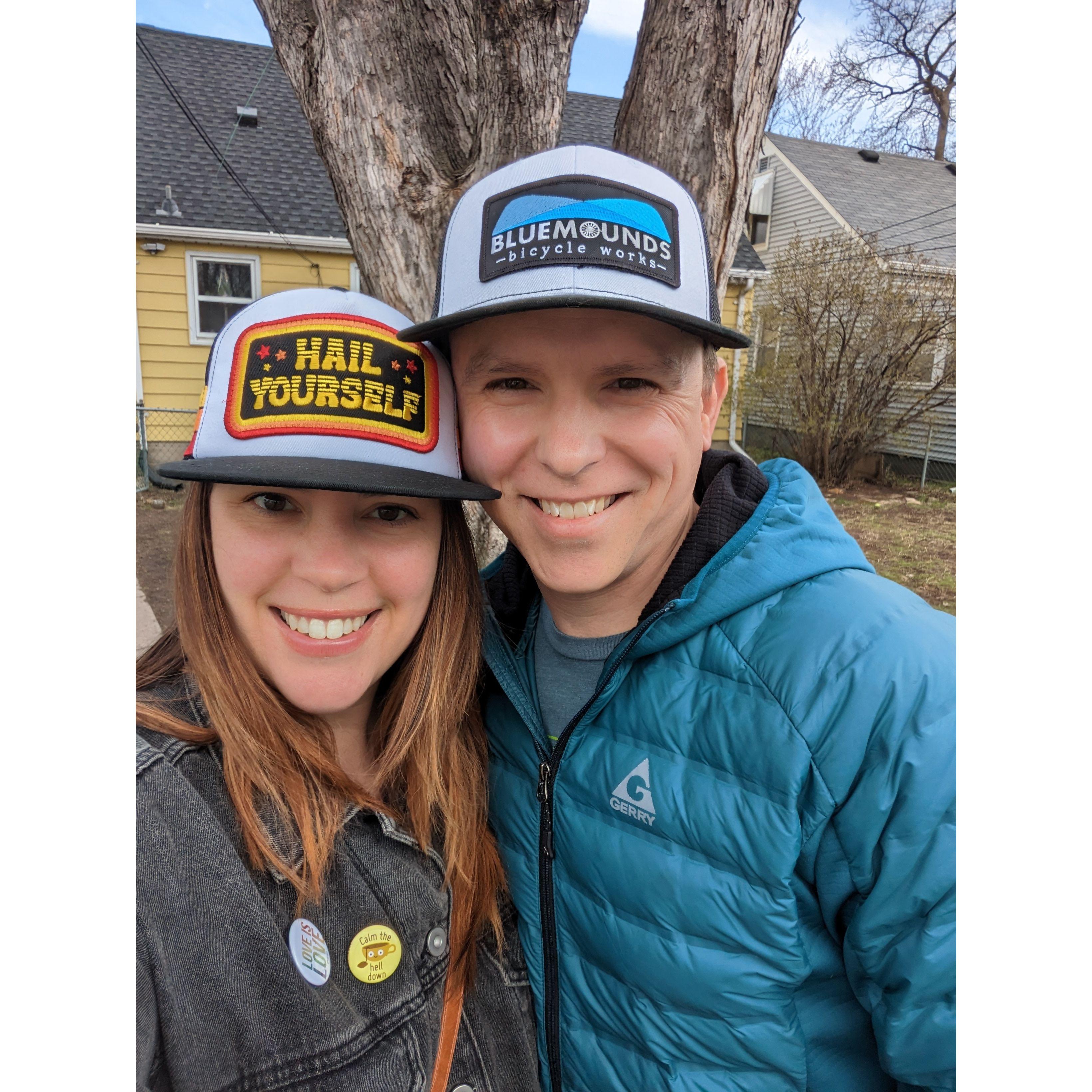 We share hats!