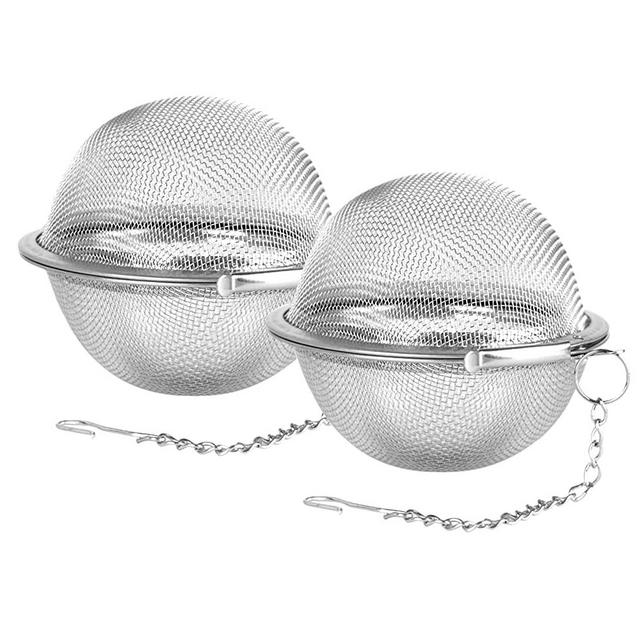 Fu Store 2pcs Stainless Steel Mesh Tea Ball 2.7 inches Tea Strainers Tea Strainer Filters for Tea