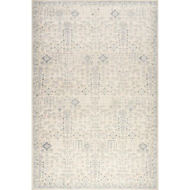 Nuloom Flora Wool and Cotton Area Rug, 3' x 5', Slate Blue