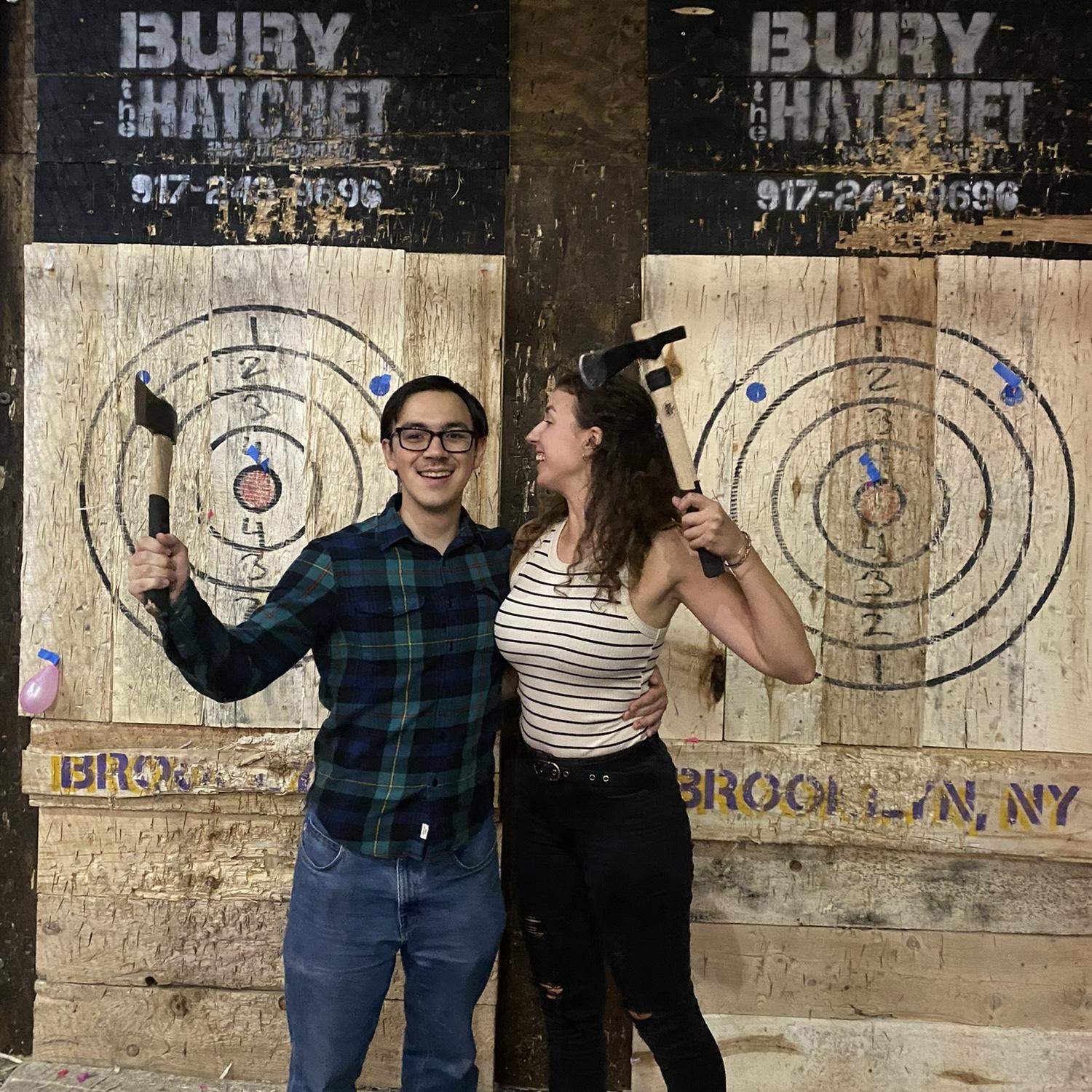 We survived axe throwing!