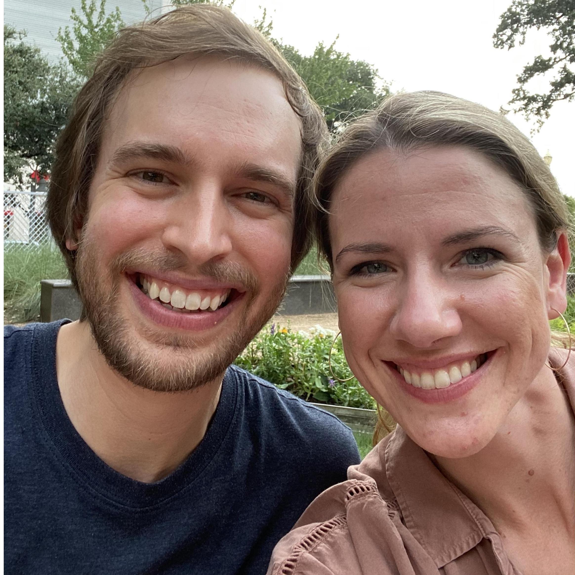 Our first picture together. Blanket Bingo in Market Square Park.