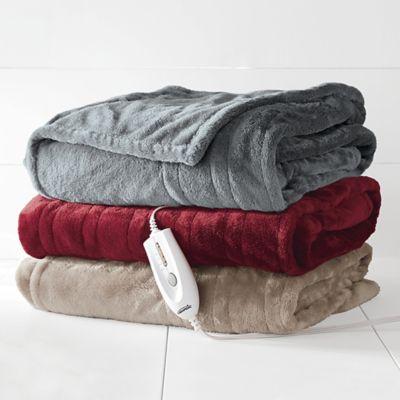 Therapedic® Electric Heated Silky Plush Throw Blanket in Scarlet