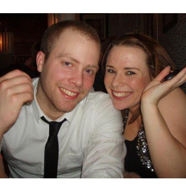 This photo was taken the night we met each other. Who would have thought these two crazy kids (and that mustache) would end up together!