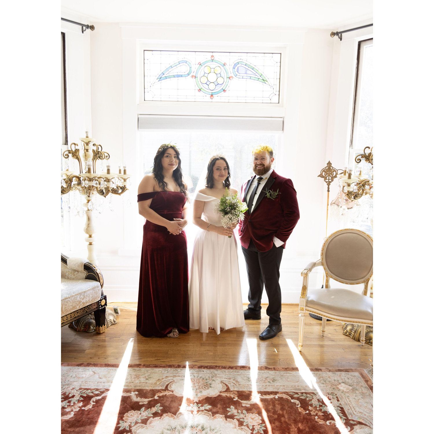 The maid of honor, Jhavet, the man of honor, Andrew (Howie), & Tessanella