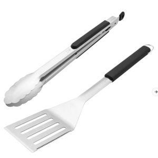 Buy BBQ 2-pc, Stainless Steel Grill Tongs and Spatula Set | Henckels US