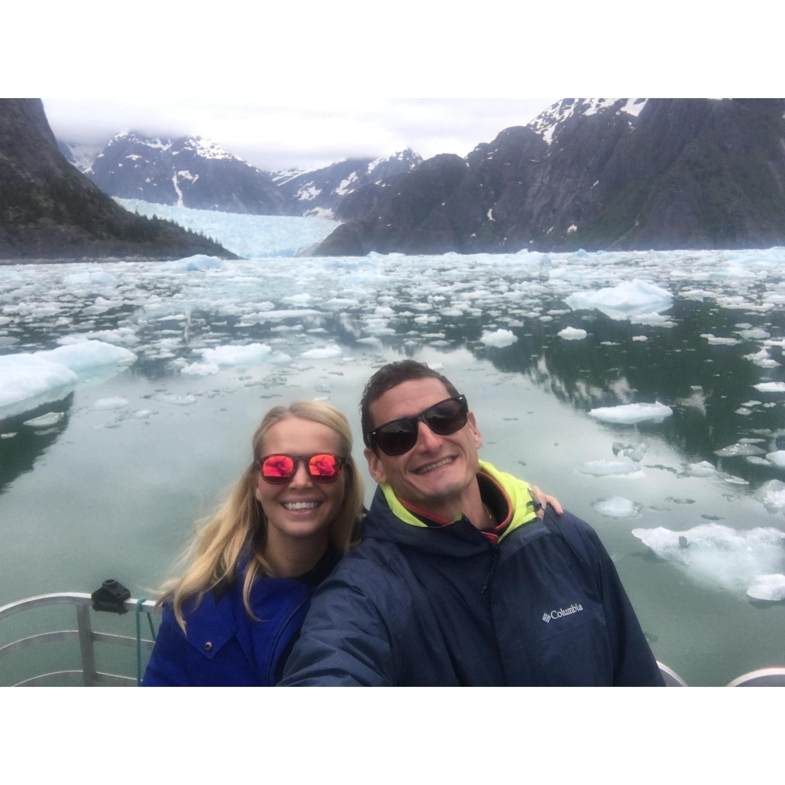 Heading through the ice bergs to the LeConte Glacier in the background; Petersburg, Alaska. On our way to Sitka, Ak to celebrate Anne's close friend (and bridesmaid) Courtney & her stud of a husband