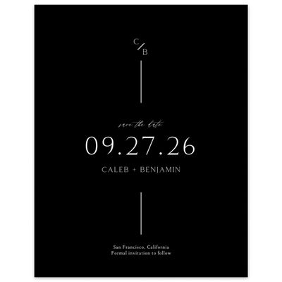 Black Winter Wedding Digital Save the Date - Merick Portrait