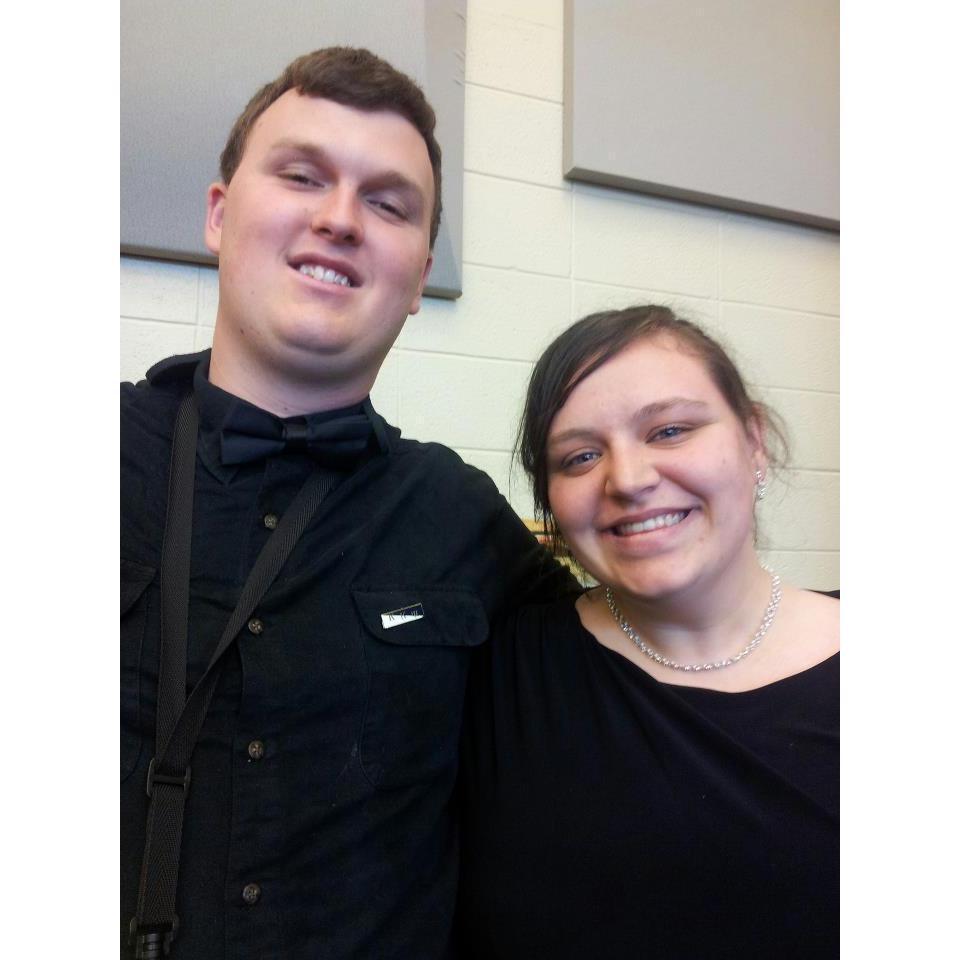 We met in band, so it's only fitting that there's a photo of us from a concert! This was taken in April of 2013