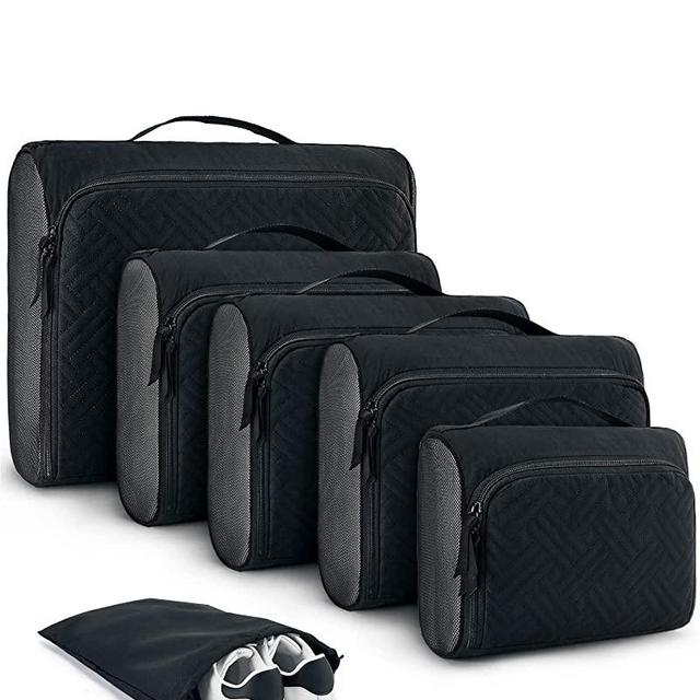Packing Cubes for Travel, BAGSMART 6 Set Packing Cubes for Suitcases Organizer, Quilted Look Travel Organizer Cubes for Packing, Luggage Organizer Cubes with Shoes Bag for Women