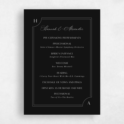 Black Wedding Program - Lynx