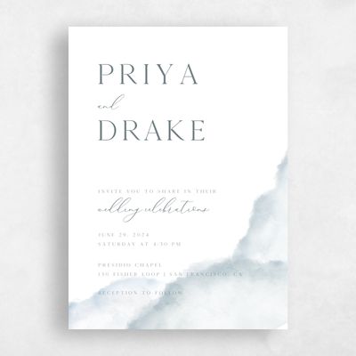 Steel Gray, Grey Wedding Invitation - Altavilla Classic