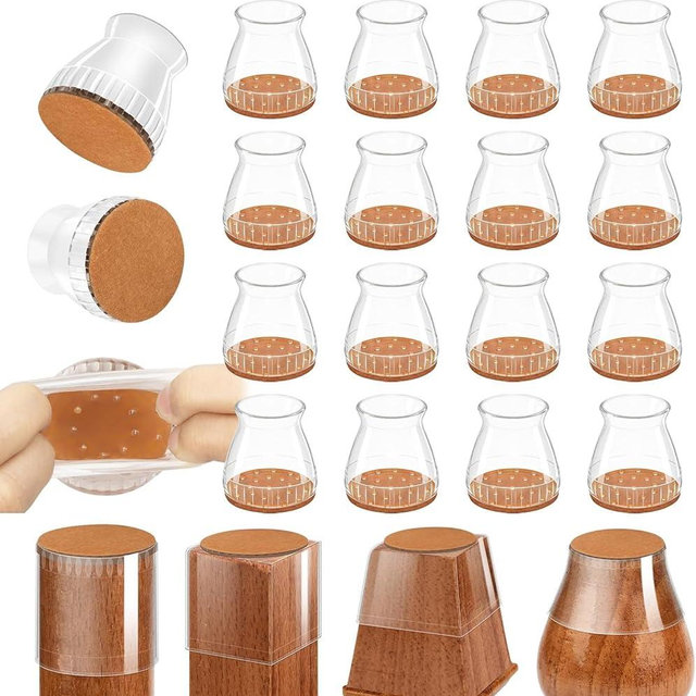 Chair Leg Floor Protectors, 40 Pack Silicone Furniture Pads for Hardwood Floors, Anti-Scratch Furniture Sliders Felt Pads, Noise-Reducing Chair Feet Covers, Table Legs Fit Sizes to(1.3" to 1.97")