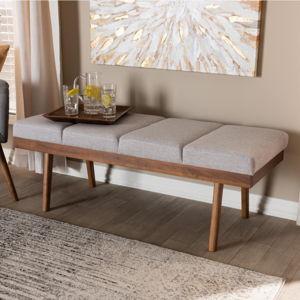 Baxton Studio Larisa Mid-Century Modern Upholstered Bench