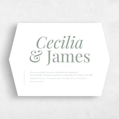 Green Diamond Wedding Invitation - Brunswick Landscape