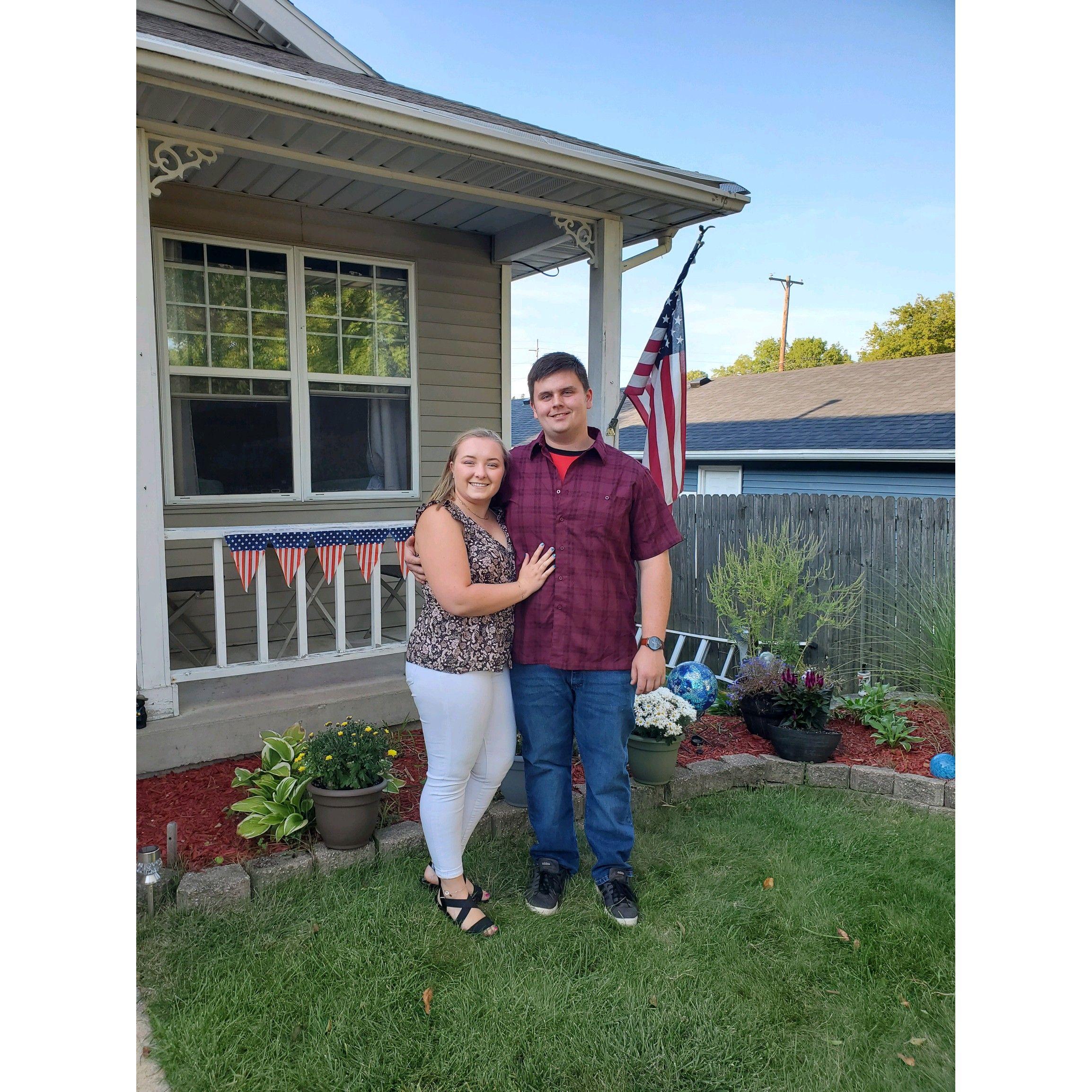 2021 anniversary photo, just before a nice dinner!