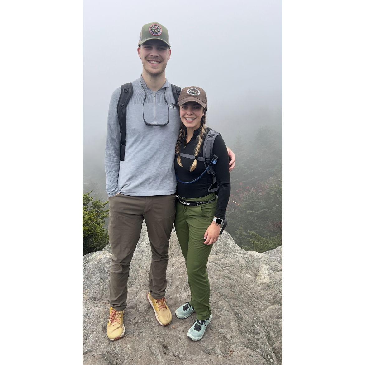 After an 8 mile hike, we were met with fog occluding the view