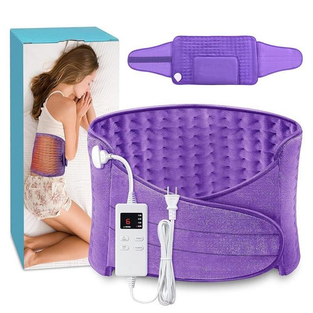 Heating Pad for Period Cramps Back Pain Relief Wrap Around Heating Pad Lower Back Menstrual Heating Pad 6-Hour Auto Off 12x24 Heat Pad+20" Belt Wearable 4 Timer 6 Heat Level Stomach Heating Pad
