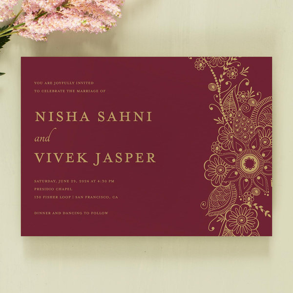Zola Wedding Invitations - Sambac Landscape
